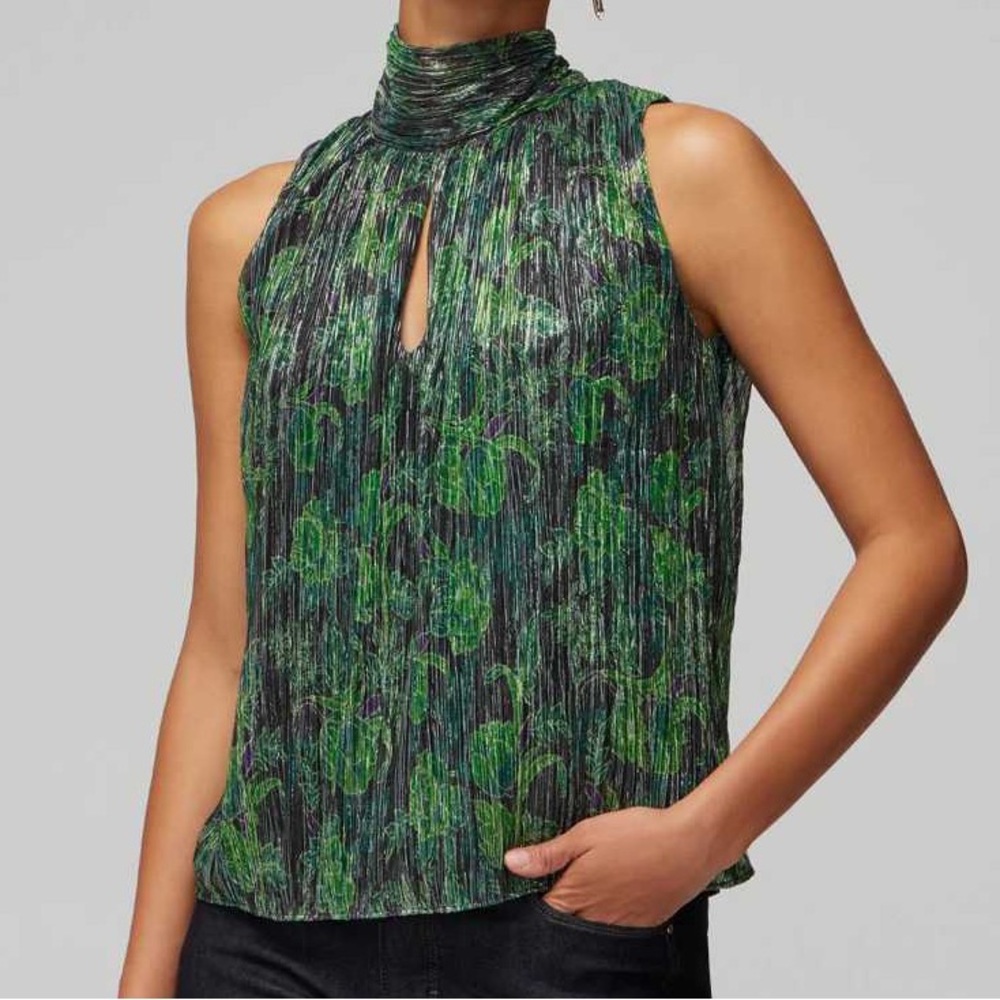 Whbm metallic halter top